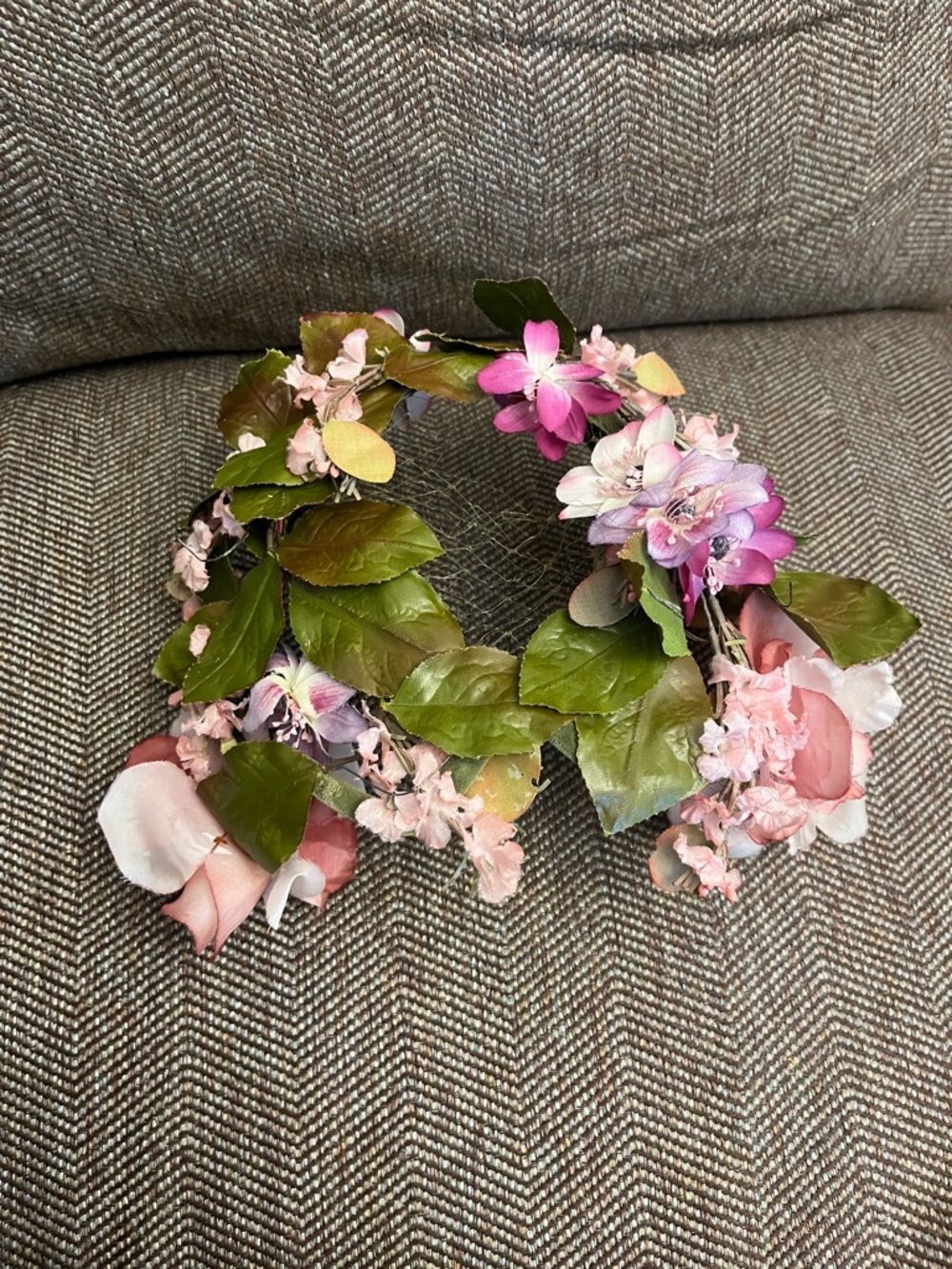 Floral Pink Flower Crown Headband - Women Accessories
